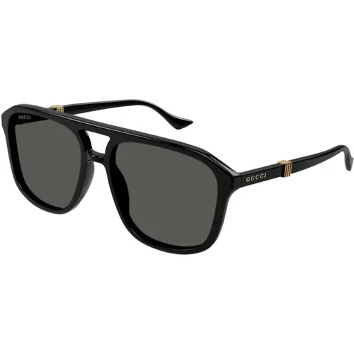 Frame Grey Lens Sunglasses , male, Sizes: 57 MM - Gucci - Modalova