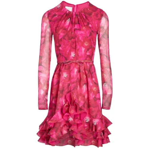 Seiden Fuchsia Print Kleid - Giambattista Valli - Modalova