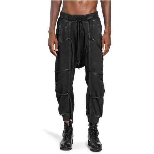 Schwarze Beschichtete Baumwoll-Sweatpants - Boris Bidjan Saberi - Modalova