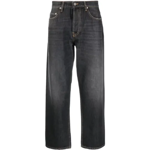Schwarze Gewaschene Denim Kurze Jeans , Herren, Größe: W34 - Golden Goose - Modalova