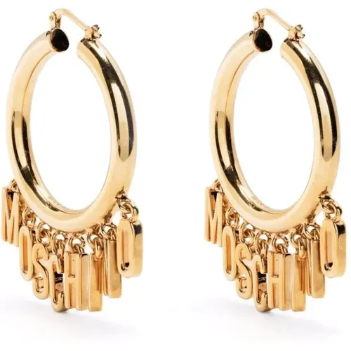 Gold Glam Earrings , female, Sizes: ONE SIZE - Moschino - Modalova