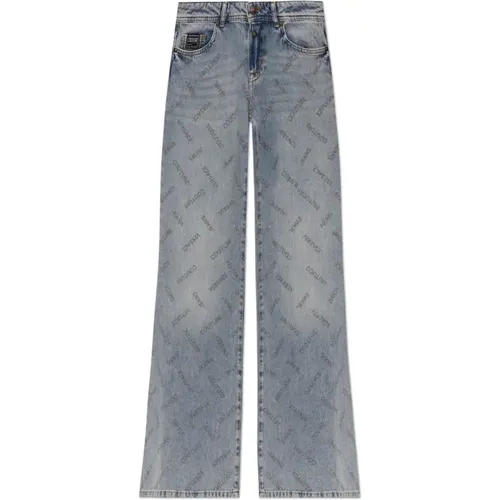 Jeans mit schimmernden Applikationen , Damen, Größe: W25 - Versace Jeans Couture - Modalova