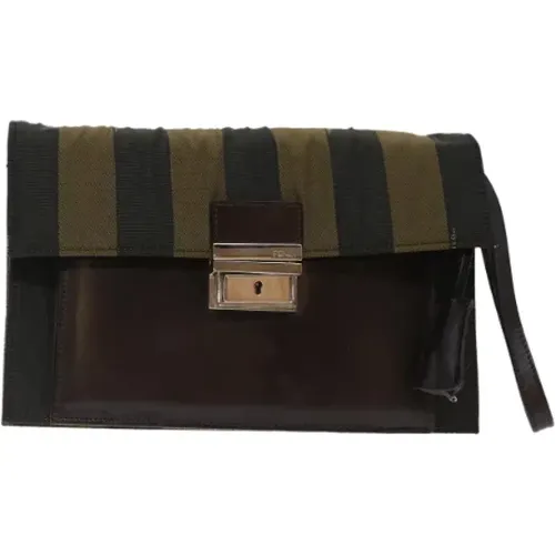 Pre-owned Canvas clutches , female, Sizes: ONE SIZE - Fendi Vintage - Modalova