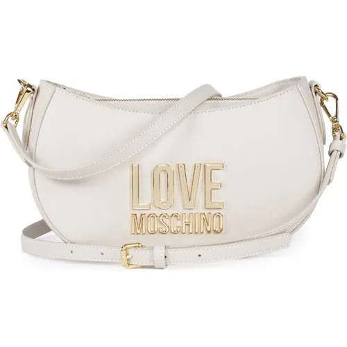 Ivory Mezzaluna Shoulder Bag , female, Sizes: ONE SIZE - Love Moschino - Modalova