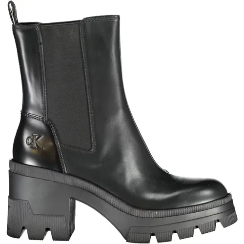 Schwarzer Damenstiefel mit 8 cm Absatz , Damen, Größe: 39 EU - Calvin Klein - Modalova