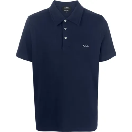 Blaue T-Shirts und Polos - Pique BIO UNI , Herren, Größe: XL - A.p.c. - Modalova
