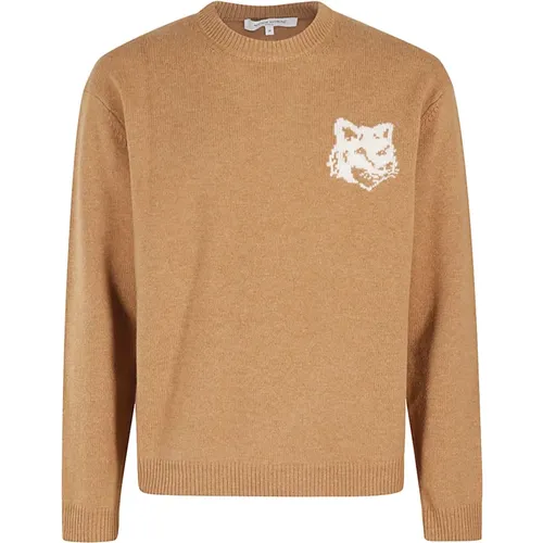 Intarsia Comfort Jumper for Fox Lovers , male, Sizes: XL, M, L, S - Maison Kitsuné - Modalova