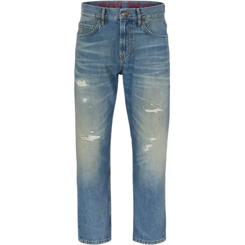 Vintage Wash Cropped Jeans , male, Sizes: W34 - Hugo Boss - Modalova