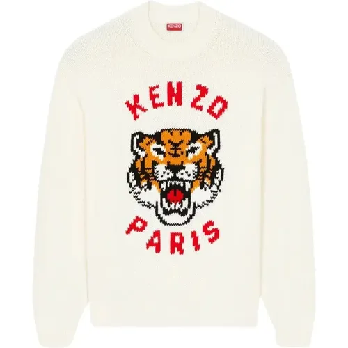 Lucky Tiger Grafik Pullover , Herren, Größe: L - Kenzo - Modalova