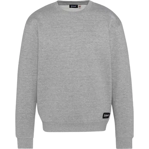 Basic Sweatshirt - Rundhals - Lange Ärmel - Schott NYC - Modalova
