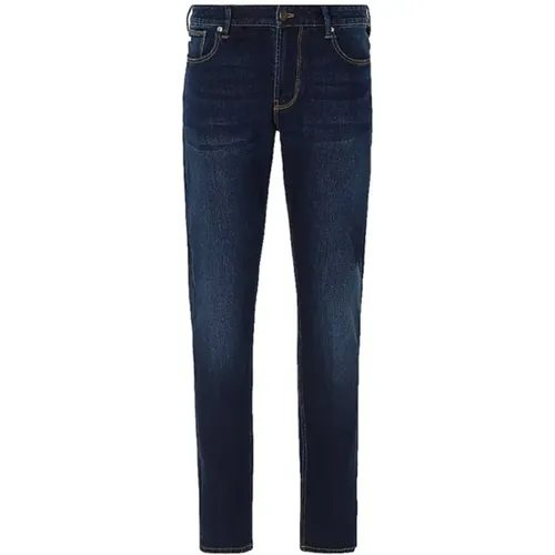 Slim Denim Jeans with Logo Label , male, Sizes: W38, W32, W40, W36, W33, W31, W34, W42 - Emporio Armani - Modalova