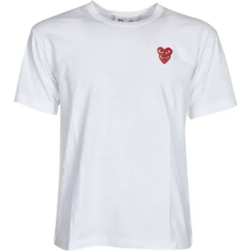 T-shirt with Play Logo , male, Sizes: 2XL - Comme des Garçons Play - Modalova