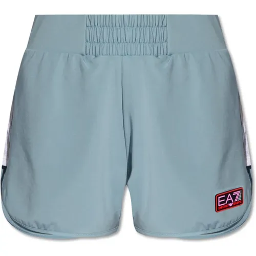 Shorts mit Logo , Damen, Größe: S - Emporio Armani EA7 - Modalova