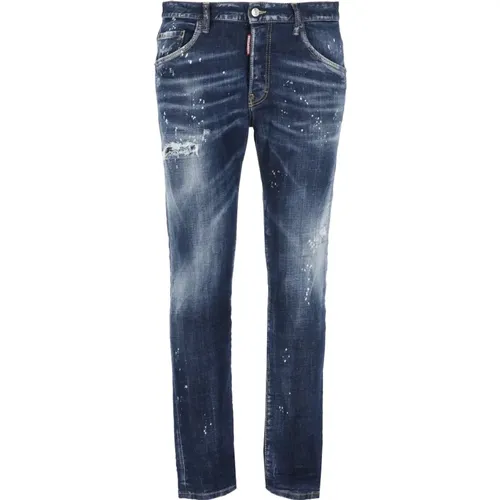 Cotton Jeans with Ripped Details , male, Sizes: L, XS - Dsquared2 - Modalova