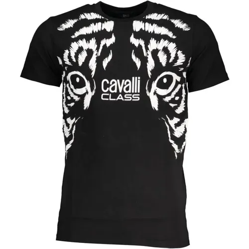 Schwarzes Bedrucktes Logo T-Shirt - Cavalli Class - Modalova