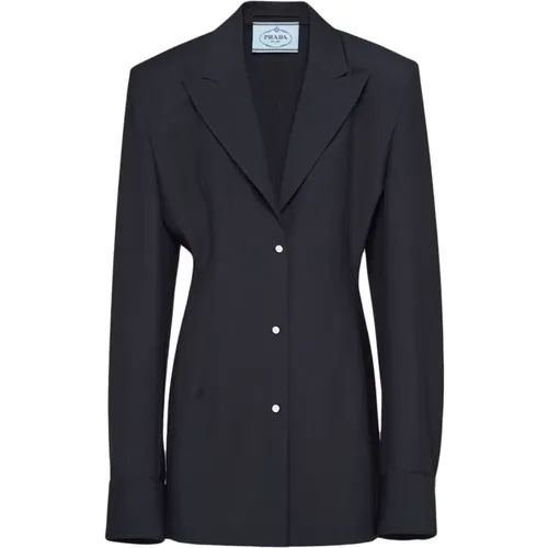 Blaue Wollmohairjacke Prada - Prada - Modalova