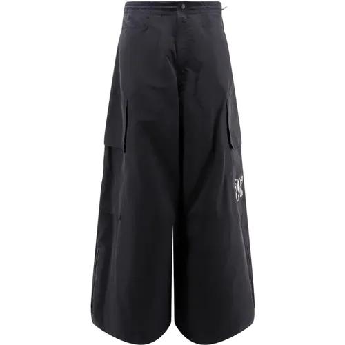 Stylish Wide Trousers with Embroidered Monogram , male, Sizes: M - Palm Angels - Modalova