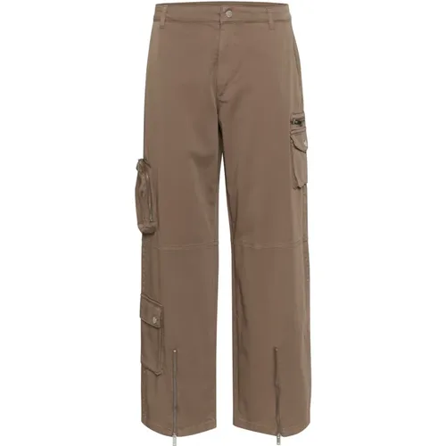 High-Waisted Cargo Pants with Zipper Details , female, Sizes: S, L, 2XL - Gestuz - Modalova