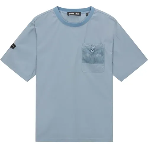 Dark Gray Stretch Cordura T-Shirt , male, Sizes: L, XL, M, 2XL - duvetica - Modalova
