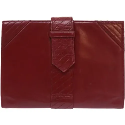 Pre-owned Leather clutches , female, Sizes: ONE SIZE - Yves Saint Laurent Vintage - Modalova