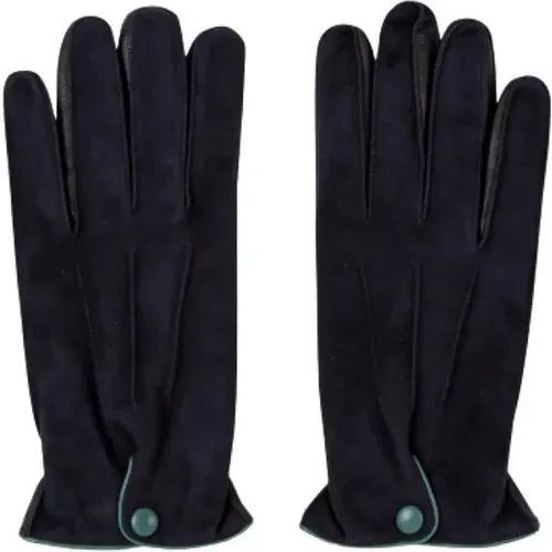 Navy Suede Touchscreen Gloves , unisex, Sizes: M - PS By Paul Smith - Modalova