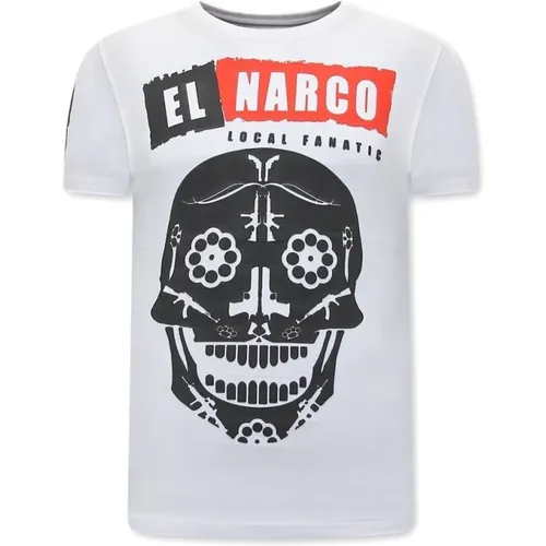 El Narco T-Shirt mit Druck , Herren, Größe: S - Local Fanatic - Modalova