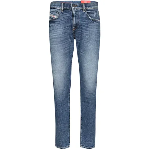 Faded Denim Stretch Slim Fit Jeans - Diesel - Modalova