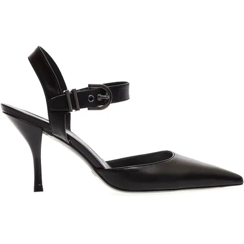 Schwarze Lederslingback mit 80 mm Absatz - Größe 36 , Damen, Größe: 36 EU - Stuart Weitzman - Modalova