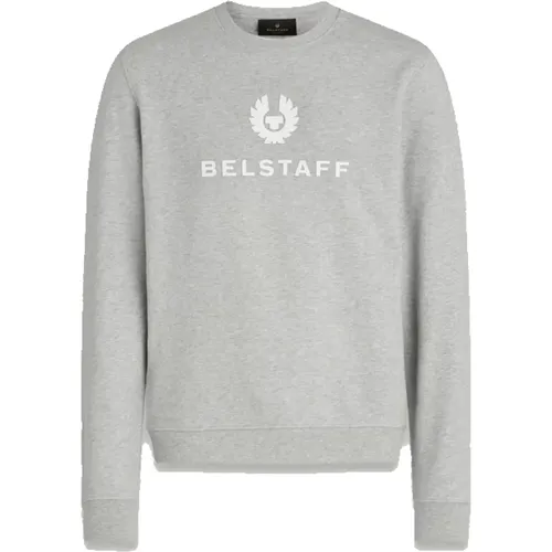 Signature Crewneck Sweatshirt in Old Silver , Herren, Größe: 2XL - Belstaff - Modalova