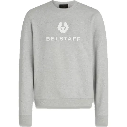 Signature Crewneck Sweatshirt in Old Silver , Herren, Größe: M - Belstaff - Modalova