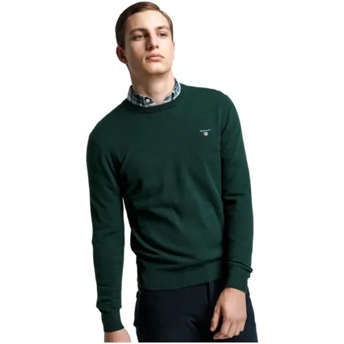 Extra Feiner Wollpullover mit Rundhalsausschnitt , Herren, Größe: XL - Gant - Modalova