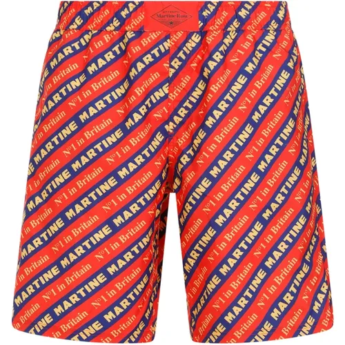 Red Print Board Shorts , male, Sizes: L, M - Martine Rose - Modalova