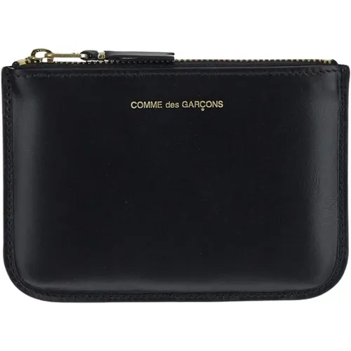 Schwarzes Leder Check Zip Wallet , Damen, Größe: ONE Size - Comme des Garçons - Modalova