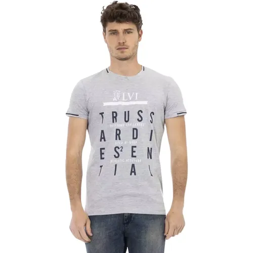 Action Graues Rundhals T-Shirt , Herren, Größe: XL - Trussardi - Modalova