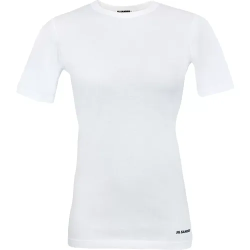 Weißes Damen T-Shirt, Stilvoll und einfach - Jil Sander - Modalova