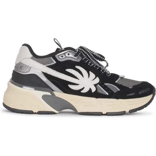 Black Grey Sneakers PA 4 , male, Sizes: 6 UK - Palm Angels - Modalova