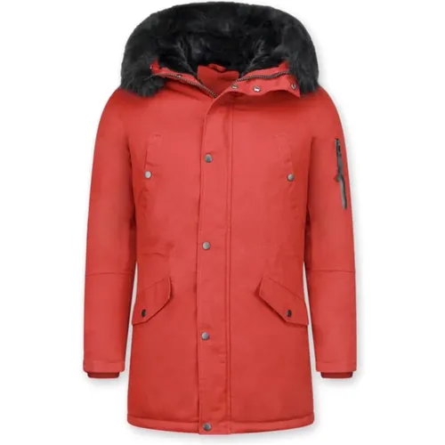 Jacket with Faux Fur Collar - Men Thick Winter Jackets , male, Sizes: XL, M, L, S - Enos - Modalova