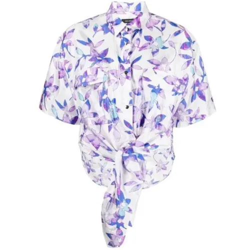 Printed Shirt with Front Pockets , female, Sizes: L, M - Isabel Marant Étoile - Modalova