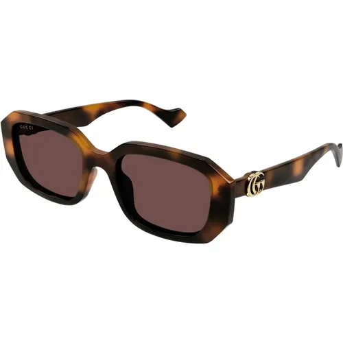 Havana Gold/ Sunglasses , female, Sizes: 54 MM - Gucci - Modalova