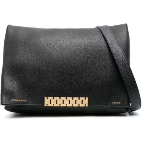 Large Leather Chain Pouch Shoulder Bag , female, Sizes: ONE SIZE - Victoria Beckham - Modalova