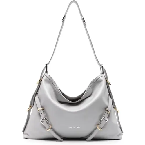 Grey Grained Leather Shoulder Bag , female, Sizes: ONE SIZE - Givenchy - Modalova
