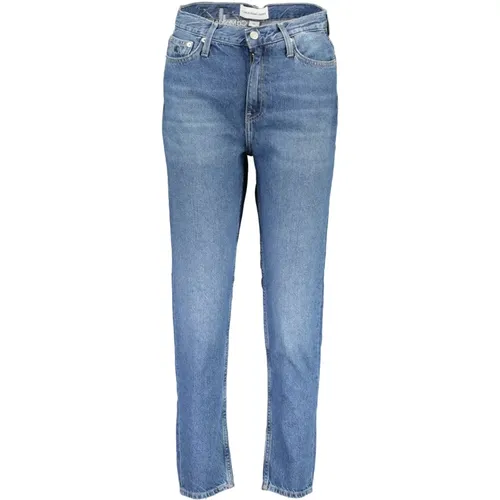 High Waist Denim Jeans, Bestickt, Vintage Stil , Damen, Größe: W28 - Calvin Klein - Modalova