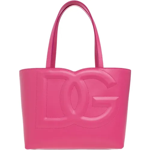 Leather shopper bag , female, Sizes: ONE SIZE - Dolce & Gabbana - Modalova