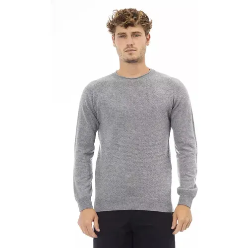 Grauer Crewneck Sweater , Herren, Größe: 3XL - Alpha Studio - Modalova