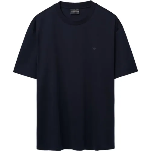 Blaues Logo-Shirt , Herren, Größe: 2XL - Emporio Armani - Modalova