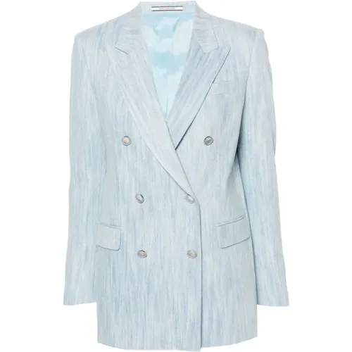 Klassischer Double-Breasted Blazer , Damen, Größe: L - Tagliatore - Modalova