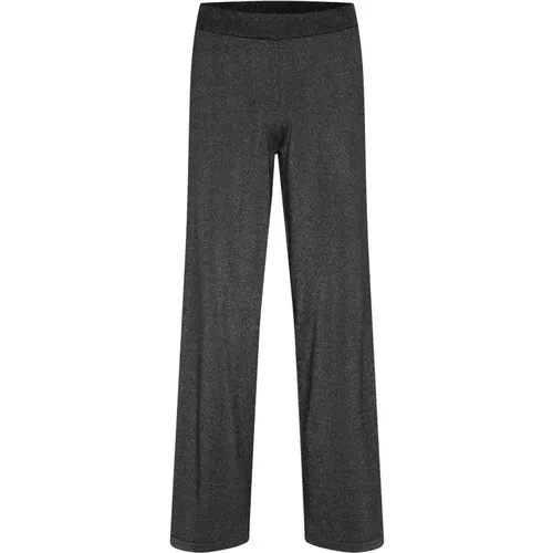 Glitzerhose Schwarz Lockerer Schnitt , Damen, Größe: 2XL - Saint Tropez - Modalova