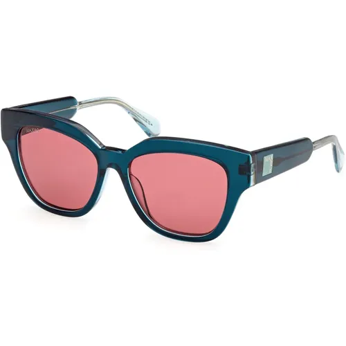 Womens Turquoise Square Sunglasses , female, Sizes: ONE SIZE - Max & Co - Modalova