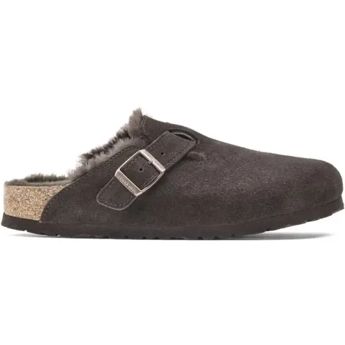 Shearling Boston Clogs in Mocha , Damen, Größe: 36 EU - Birkenstock - Modalova