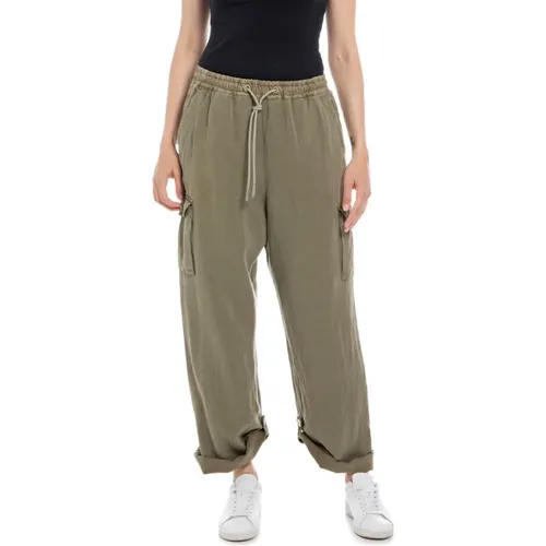 Stylish Cargo Comfort Fit Pants with Pockets , female, Sizes: S - Replay - Modalova